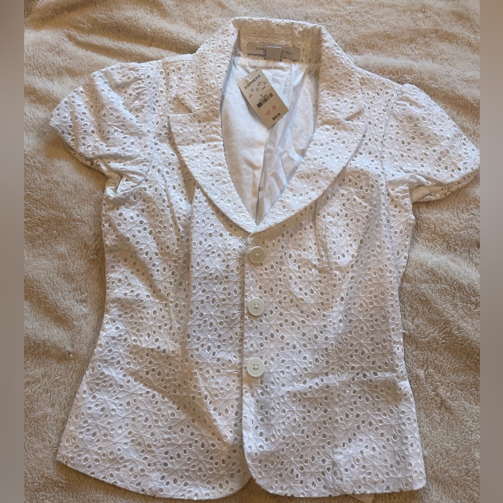 EXPRESS Design Studio Textured button up top ONLY (shorts also for sale)